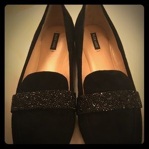 Black Velvety Flats